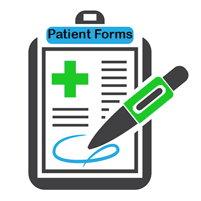 patient form attached to a clip board with pen